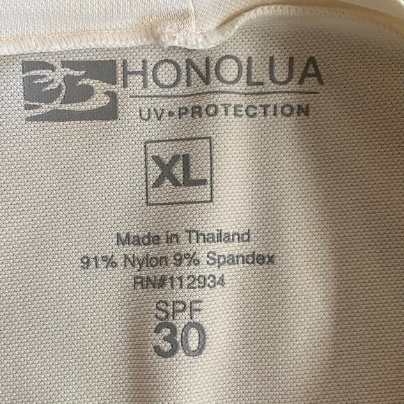 Honalua Surf Co Rash Guard Mens XL White UV Protection Graphic Hawaii Beach Swim - Picture 12 of 12